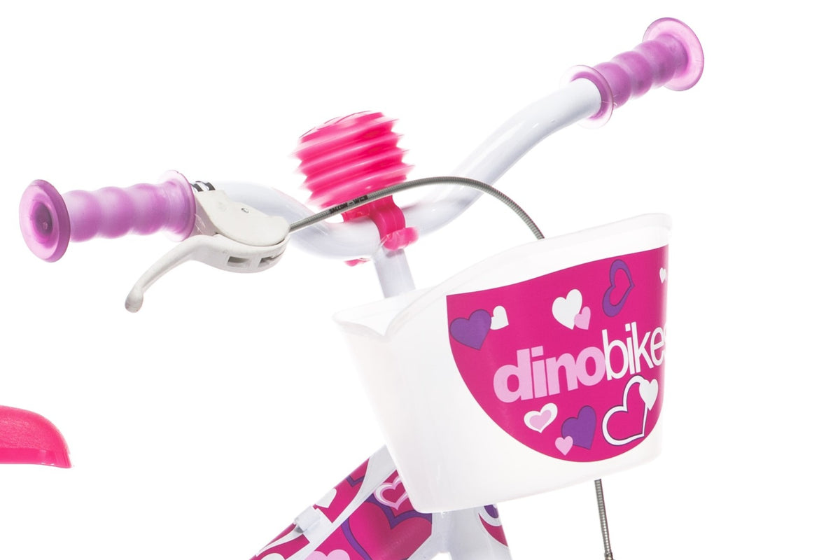 Dino Bikes Little Heart Kinderfiets 12 Inch Meisjes Roze/Wit 12 inch (detail)