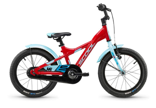 S'COOL XXlite Kinderfiets Rood/lichtblauw 16 inch
