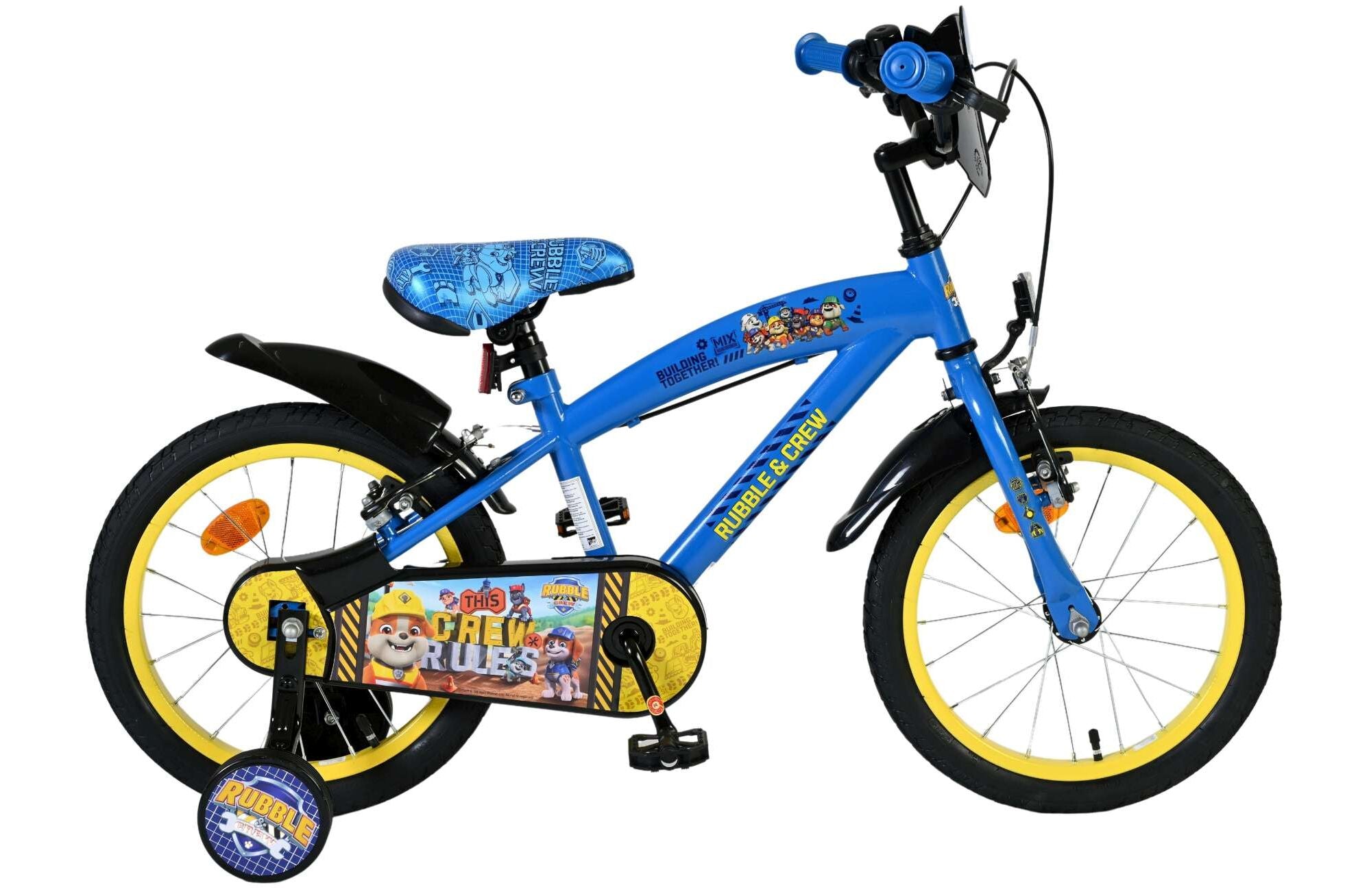 Volare Rubble & Crew Kinderfiets - Jongens - 16 inch - Blauw - Twee handremmen