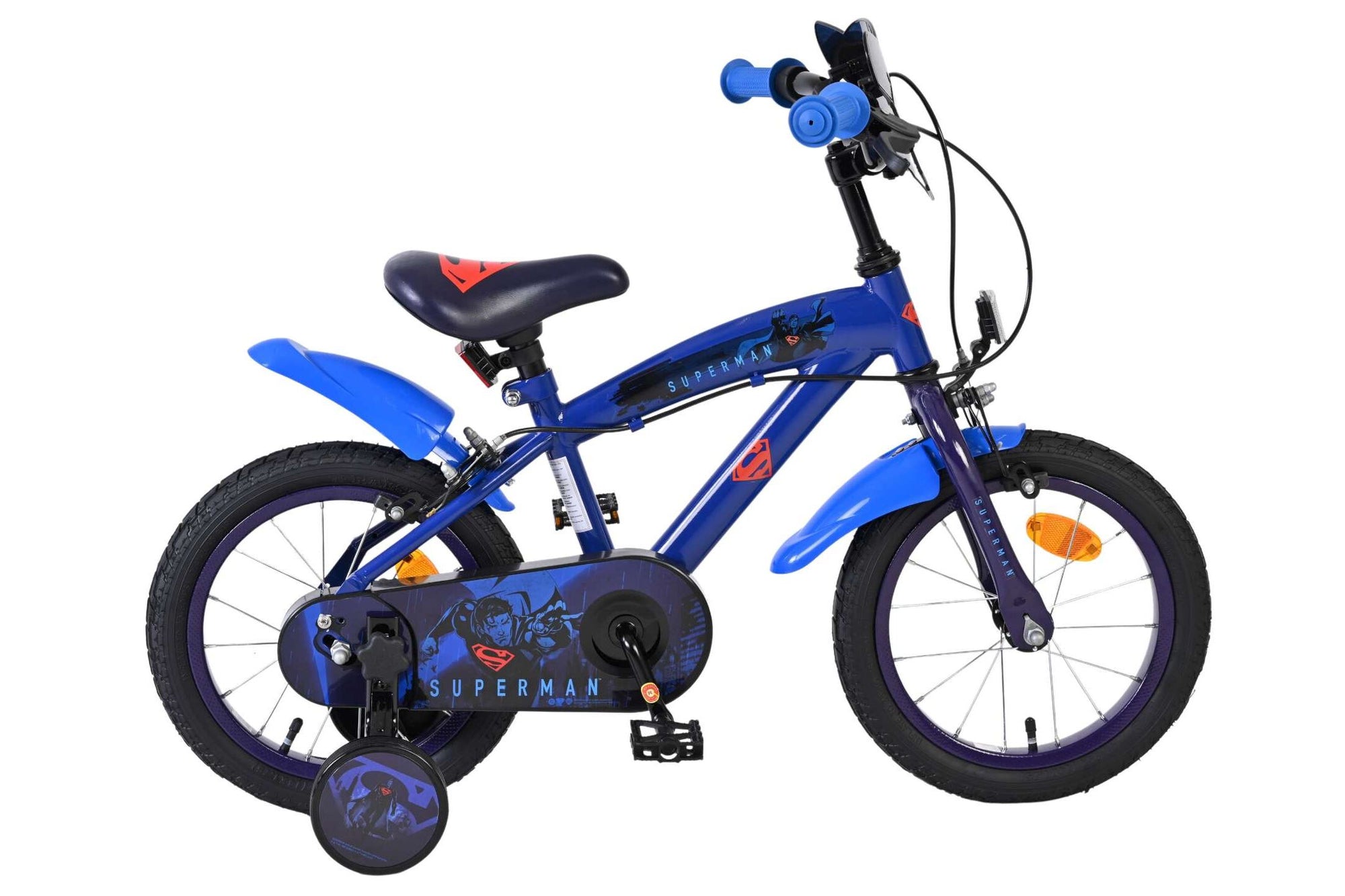 Volare Superman Kinderfiets - Jongens - 14 inch - Blauw - Twee handremmen