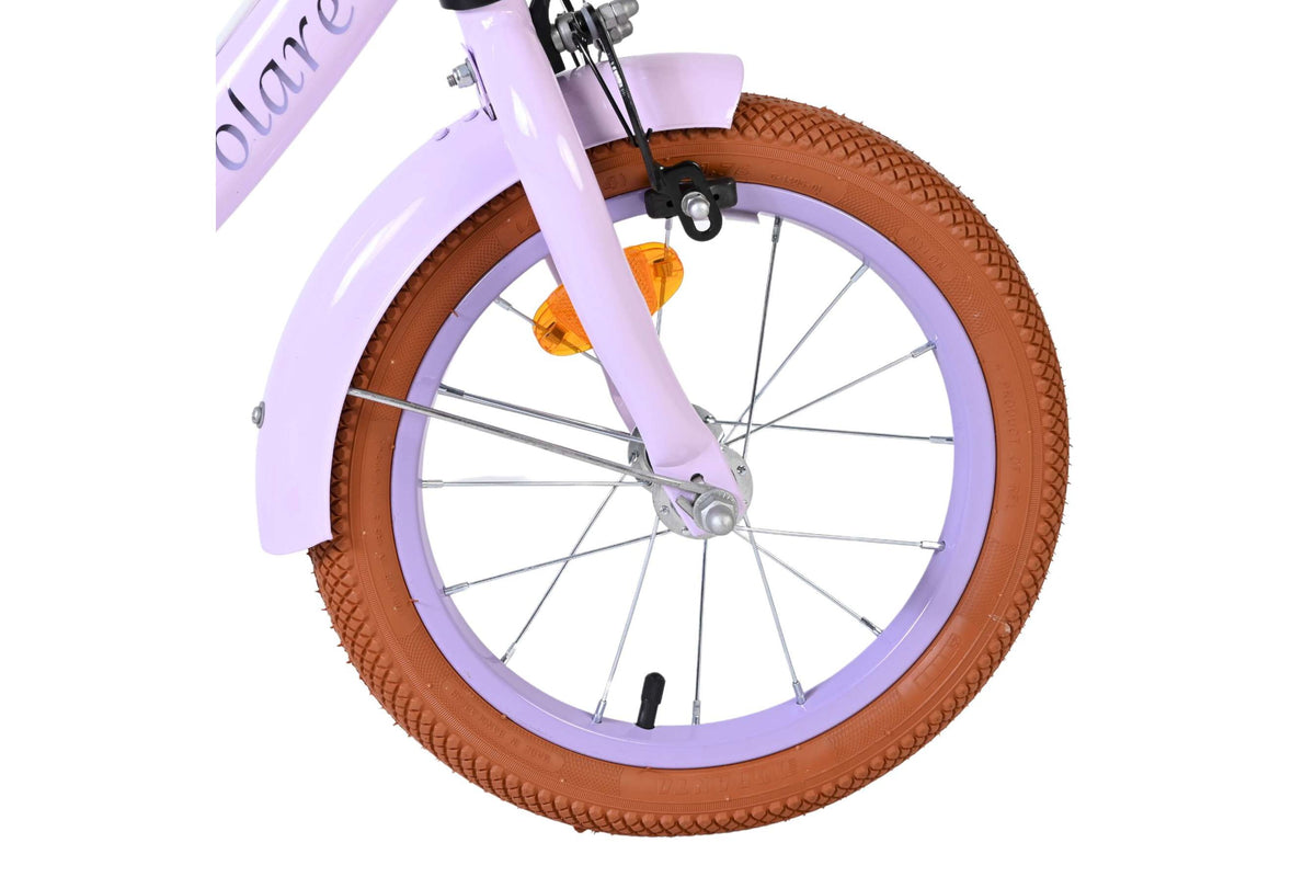 Volare Ashley Kinderfiets - Meisjes - 14 inch - Lila - Twee Handremmen (detail)