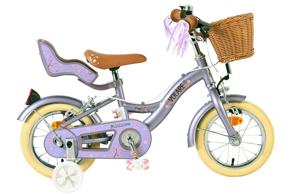 Volare Blossom Kinderfiets – Meisjes – 2 Handremmen 12 inch Paars