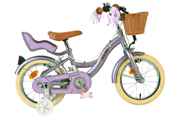 Volare Blossom Kinderfiets - Meisjes - 14 inch - Paars - Twee Handremmen 14 inch