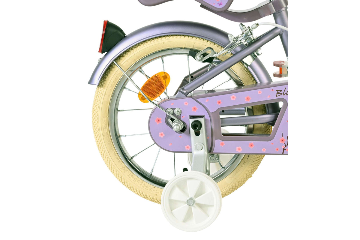 Volare Blossom Kinderfiets - Meisjes - 14 inch - Paars - Twee Handremmen 14 inch (detail)