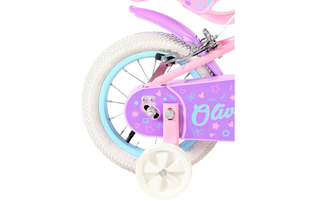 Volare Olivia Kinderfiets - Meisjes - 12 inch - Roze - Twee handremmen (detail)