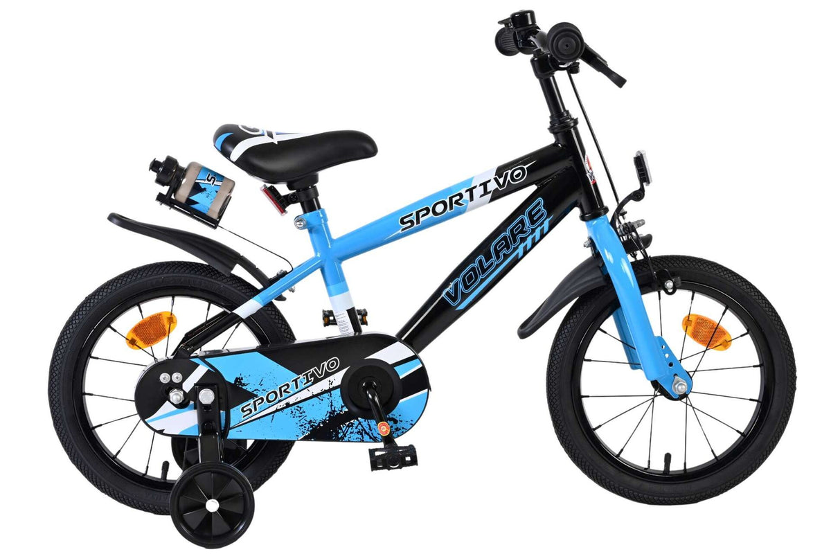 Volare Sportivo Kinderfiets - Jongens - 14 inch - Blauw Zwart 14 inch