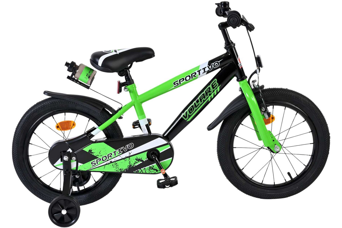 Volare Sportivo Kinderfiets - Jongens - 16 inch - Groen Zwart 16 inch