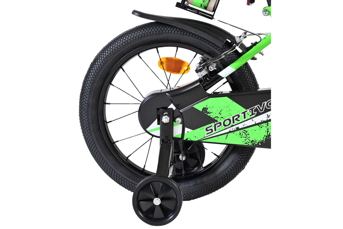 Volare Sportivo Kinderfiets - Jongens - 16 inch - Groen Zwart - Twee Handremmen (detail)