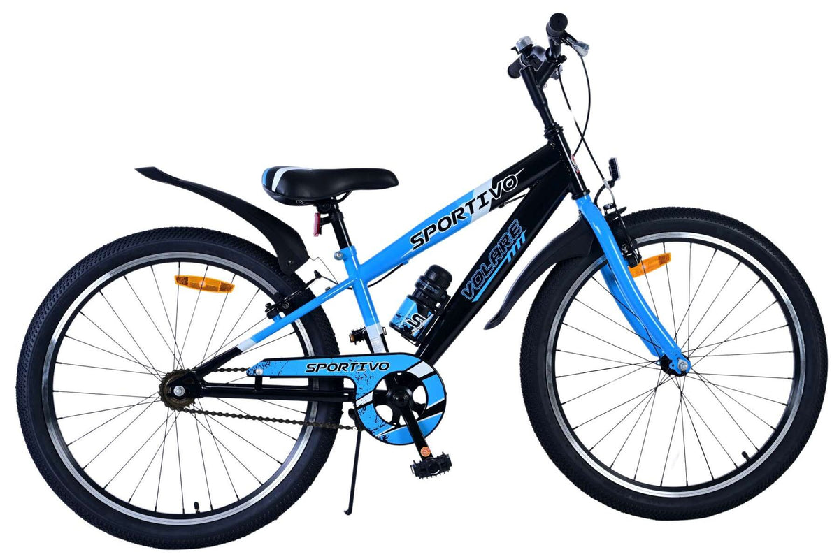Volare Sportivo Kinderfiets – Jongens – Twee Handremmen 24 inch Blauw/Zwart