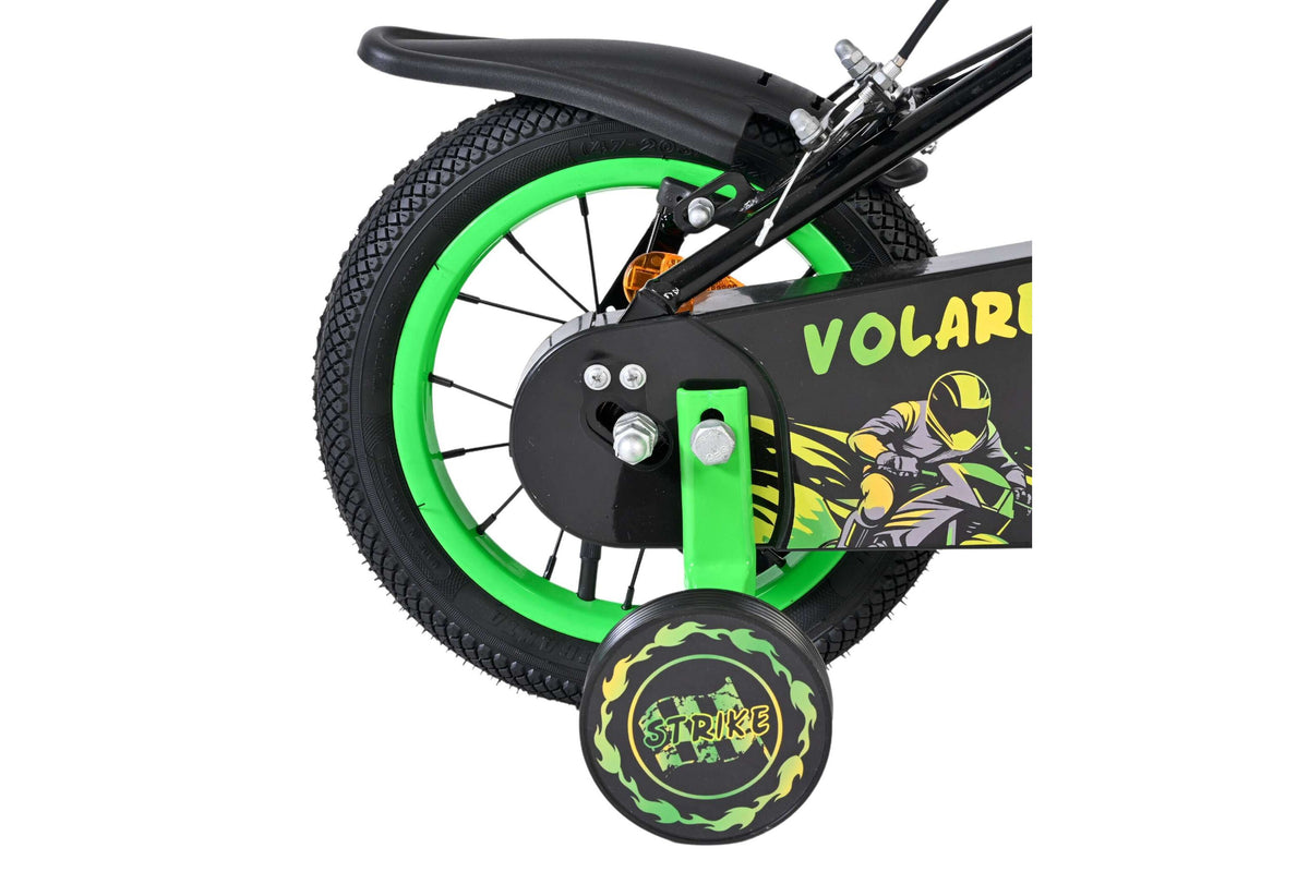Volare Strike Kinderfiets – Jongens – Twee Handremmen 12 inch Zwart/Groen (detail)
