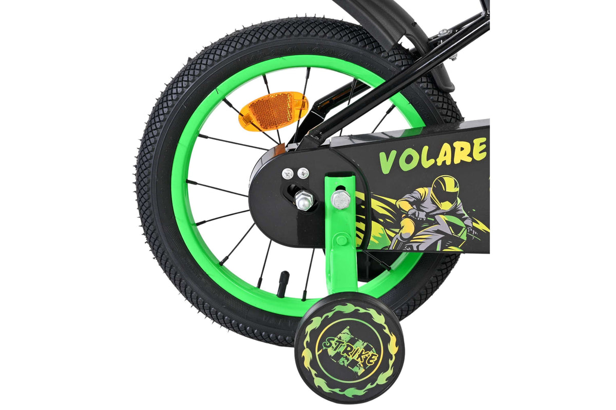 Volare Strike Kinderfiets - Jongens - 14 inch - Zwart Groen (detail)