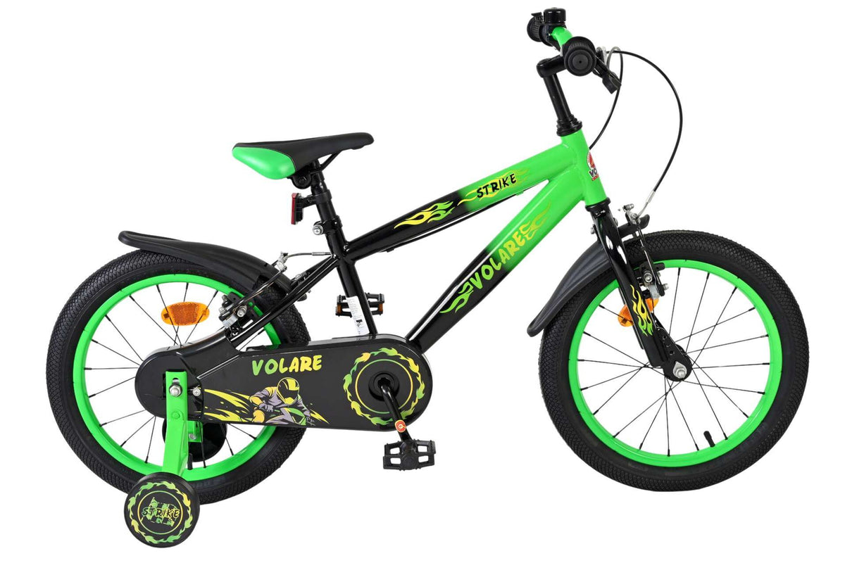 Volare Strike Kinderfiets – Jongens – Twee Handremmen 16 inch Zwart/Groen
