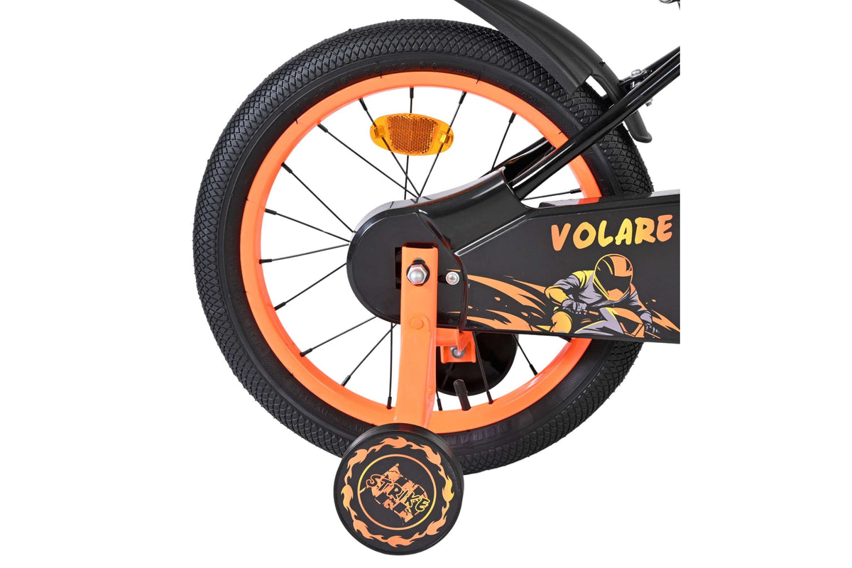 Volare Strike Kinderfiets - Jongens - 16 inch - Zwart Oranje (detail)