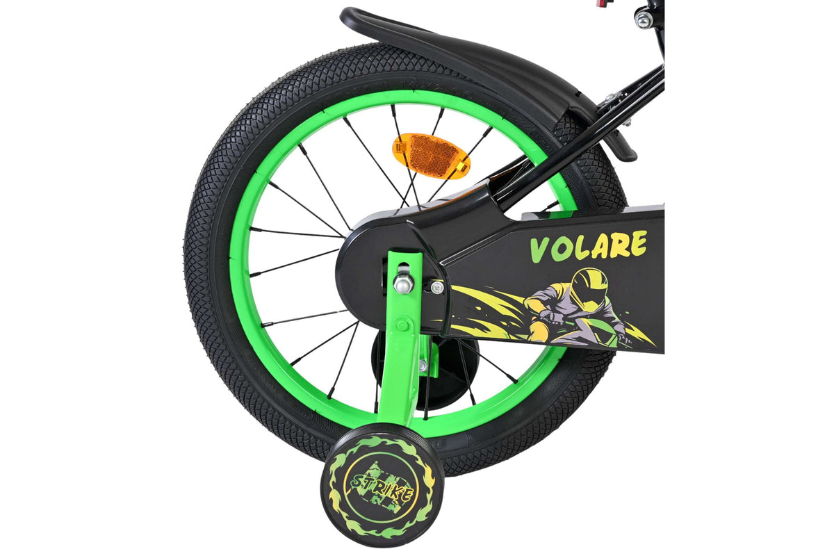 Volare Strike Kinderfiets – Jongens 16 inch Zwart/Groen (detail)