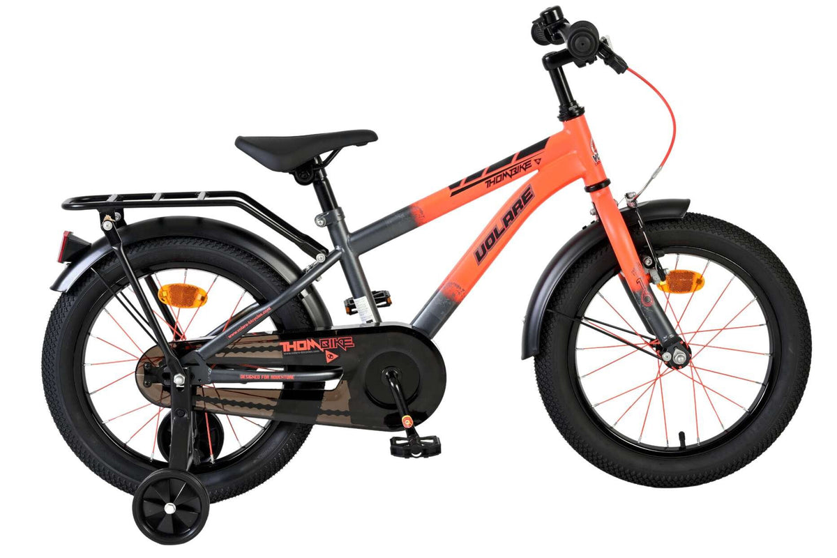 Volare Thombike Kinderfiets - Jongens - 16 inch - Oranje Grijs