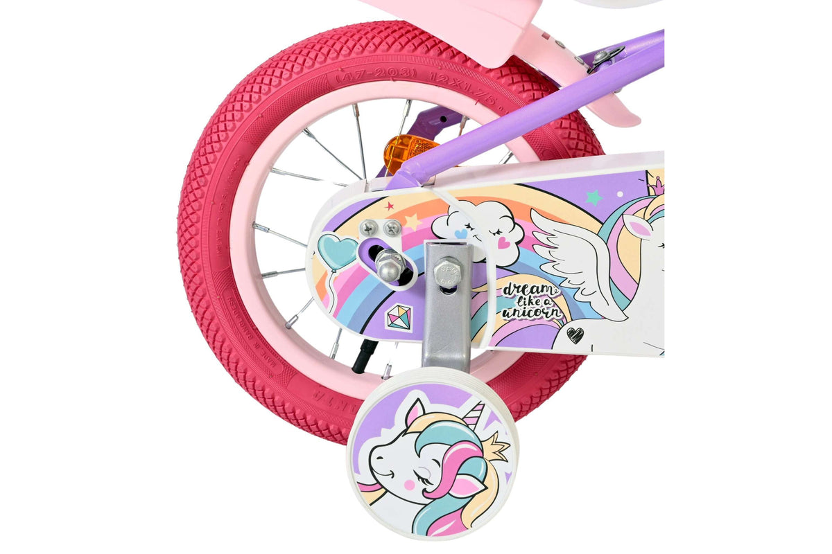 Volare Unicorn Kinderfiets - Meisjes - 12 inch - Paars (detail)