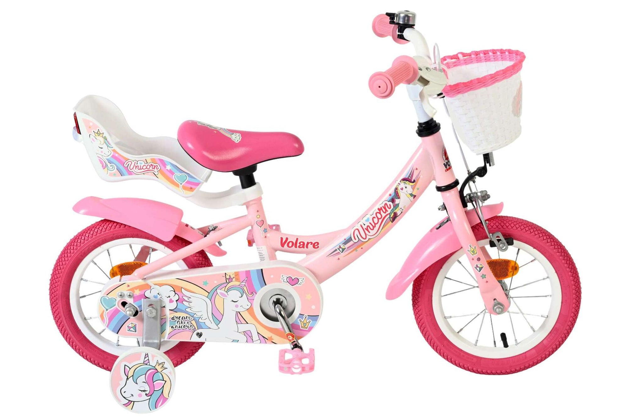 Volare Unicorn Kinderfiets - Meisjes - 12 inch - Roze
