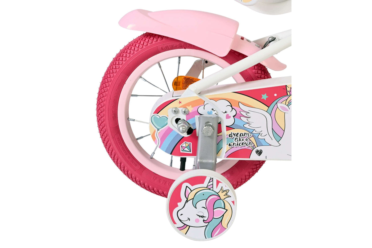 Volare Unicorn Kinderfiets - Meisjes - 12 inch - Wit (detail)