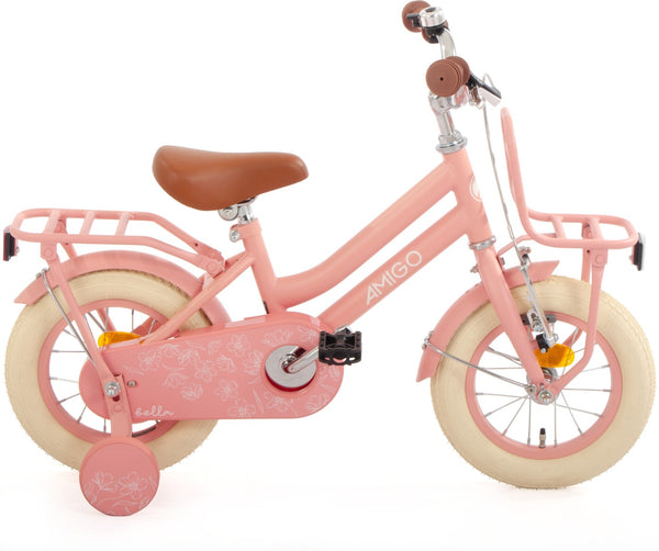 AMIGO Bella 12 inch Meisjesfiets – Zalmroze 12 inch