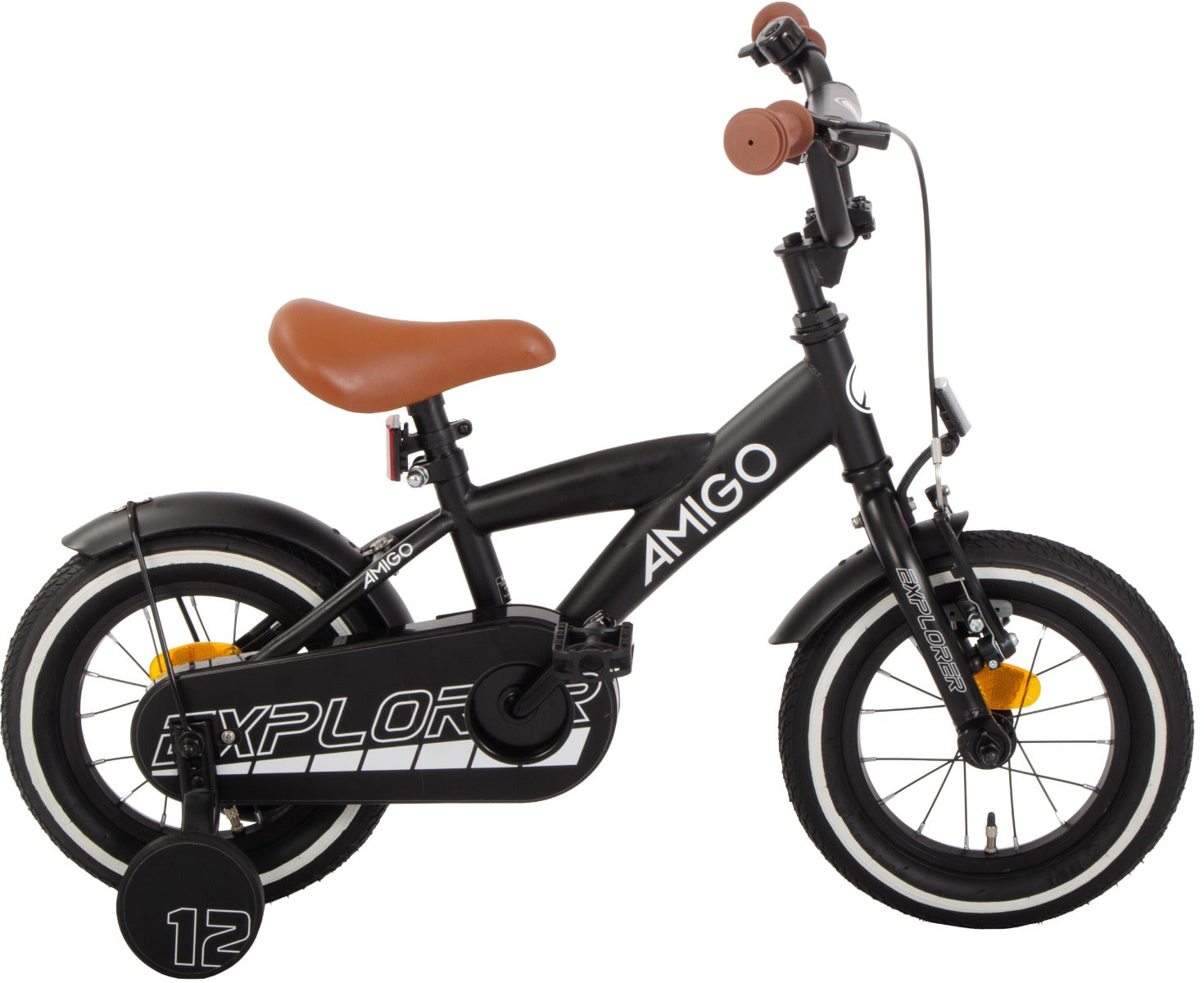 AMIGO Explorer 12 inch Jongensfiets – Zwart/Wit