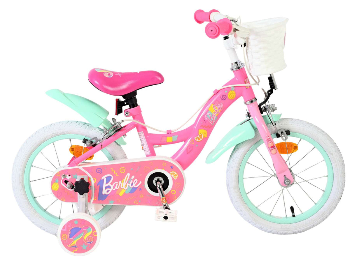 Barbie Kinderfiets - Meisjes - 14 inch - Roze - Twee handremmen 14 inch