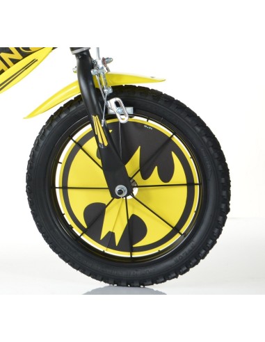 Dino Bikes Batman 16 Inch 27 cm Jongens Knijprem Zwart/Geel (detail)