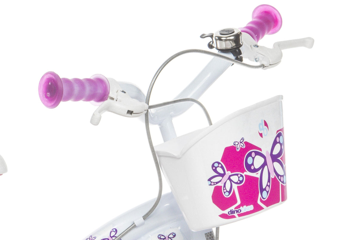 Dino Bikes Flappy 14 Inch Meisjesfiets Wit/Roze 14 inch (detail)