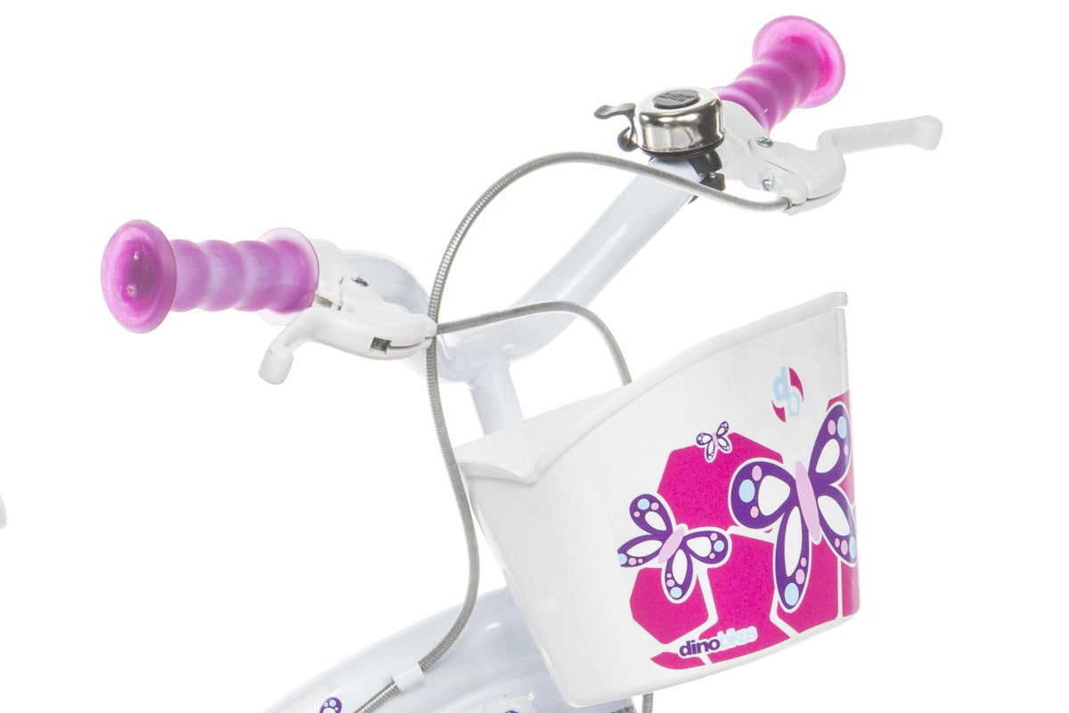 Dino Bikes Flappy 16 Inch Meisjesfiets Wit/Roze (detail)
