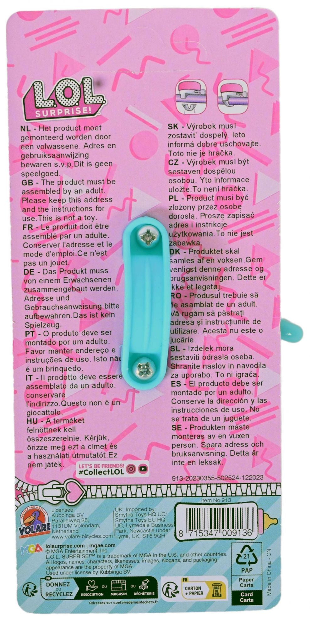Dolls Fietsbel - Meisjes - Roze (detail)