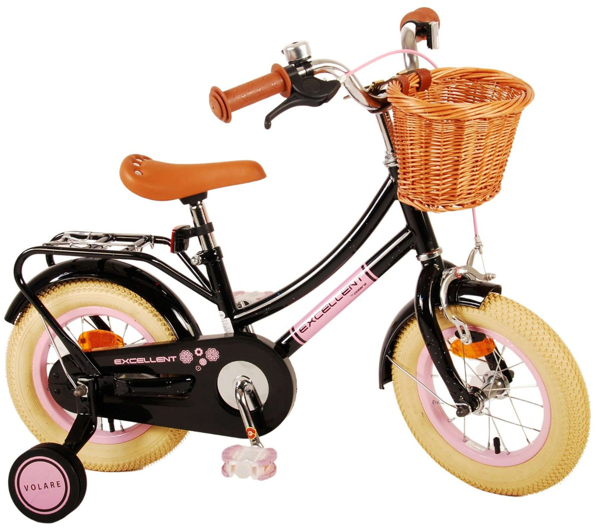 Volare Excellent Kinderfiets – Meisjes 12 inch Zwart (detail)