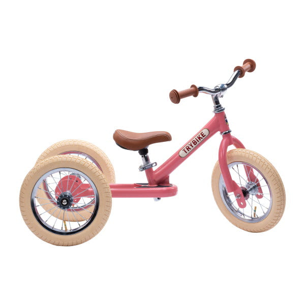 Trybike Steel 2-in-1 Vintage Driewieler Roze