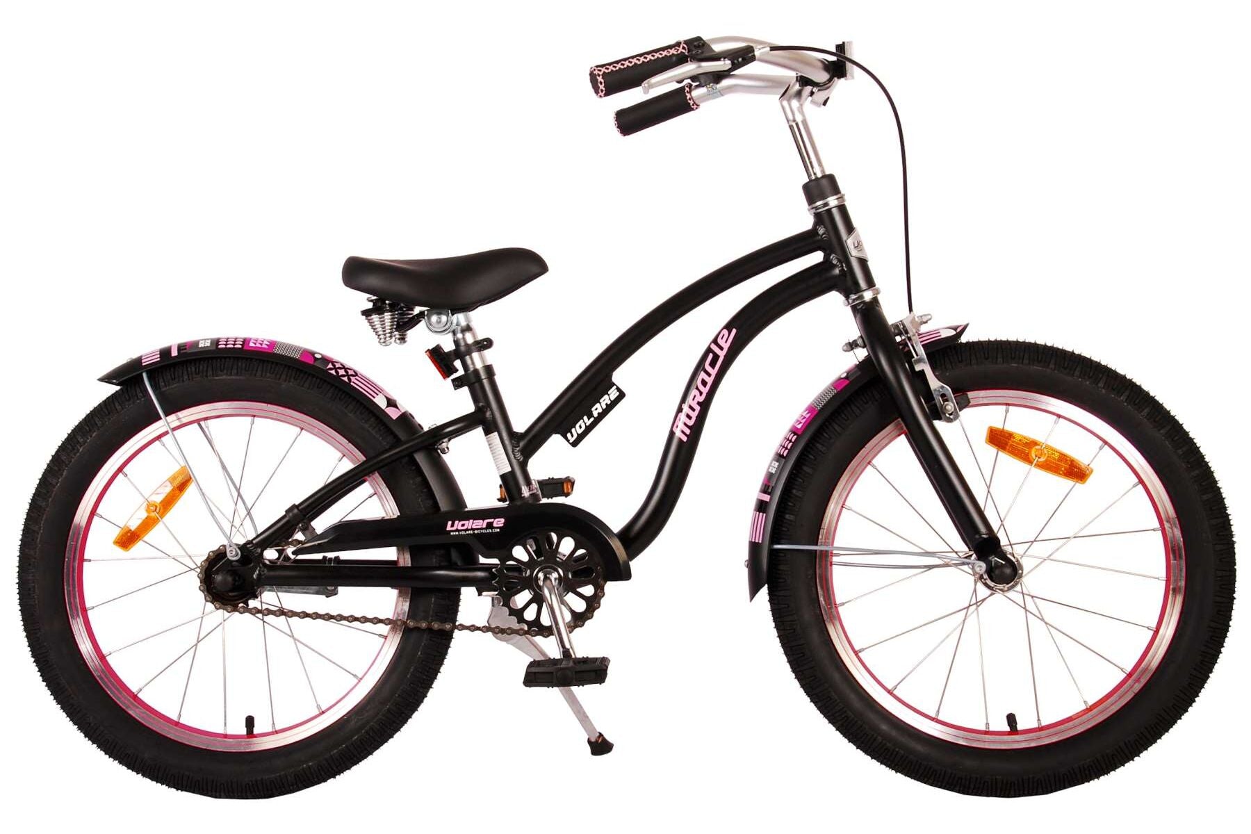 Volare Miracle Cruiser Kinderfiets – Meisjes – 18 inch – Mat Zwart