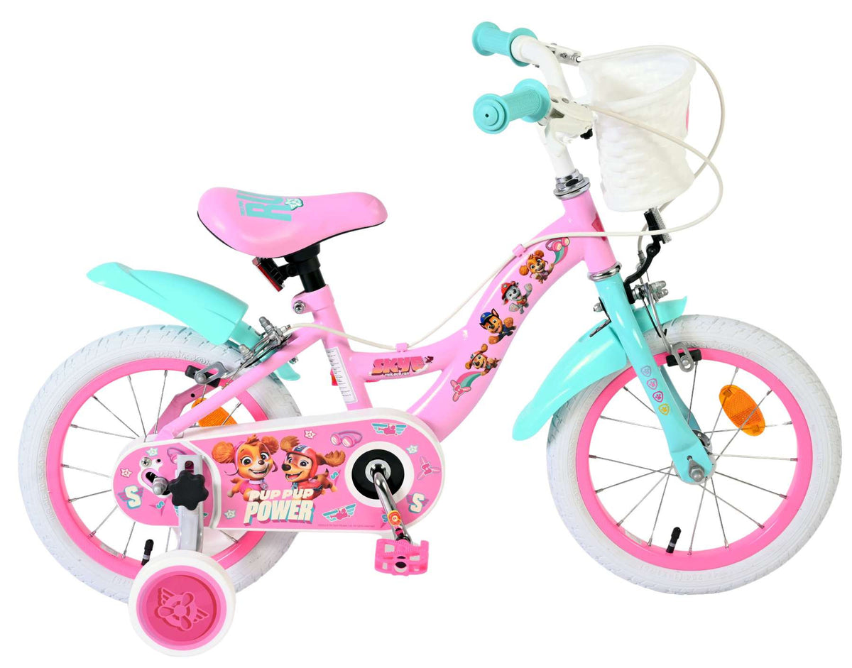 Paw Patrol Kinderfiets - Meisjes - 14 inch - Roze - Twee handremmen 14 inch