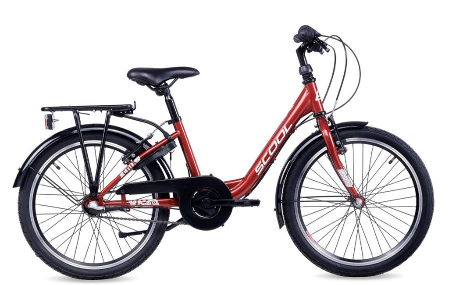 S'COOL chiX Kinderfiets Steel 20 inch Rood Wit 3-Speed 6+