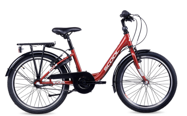 S'COOL chiX Kinderfiets Steel 20 inch Rood Wit 3-Speed 6+