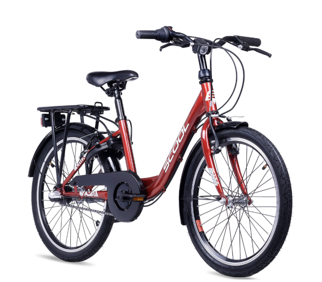 S'COOL chiX Kinderfiets Steel 20 inch Rood Wit 3-Speed 6+ (detail)