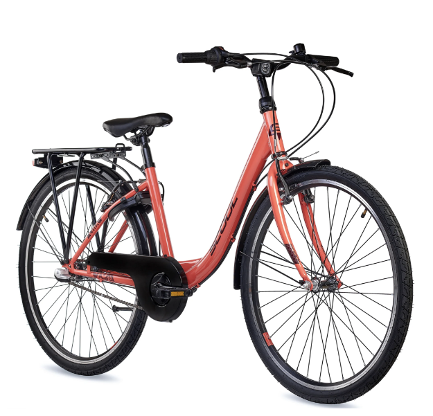 S'COOL chiX Steel Kinderfiets 26 inch Coral Dark Red 3-Speed (detail)