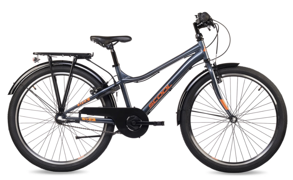 S'COOL troX Steel Kinderfiets 26 inch Grey-Orange 3-Speed