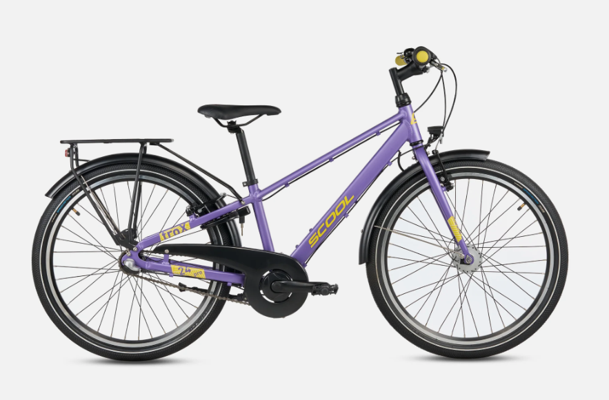 S'COOL troX Pro 24-N3 24 inch kinderfiets Pearl Violet/Yellow