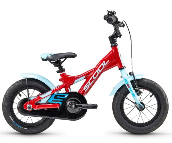 S'COOL XXlite Kinderfiets 12 inch Rood/Lichtblauw