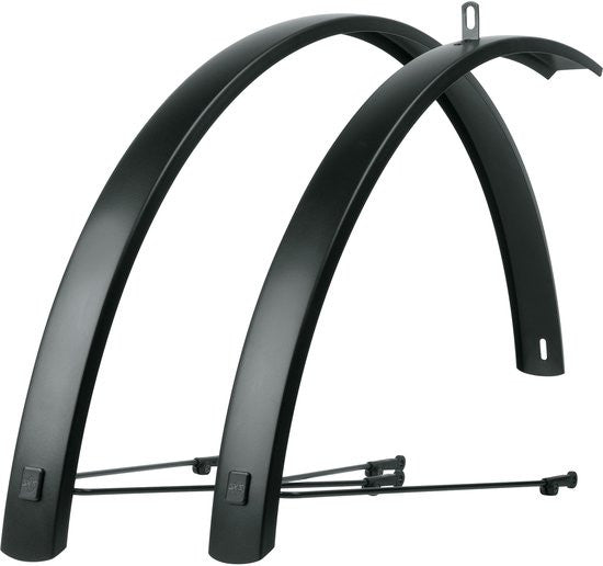 SKS Aluminium spatbordenset - matzwart - 46 mm breed