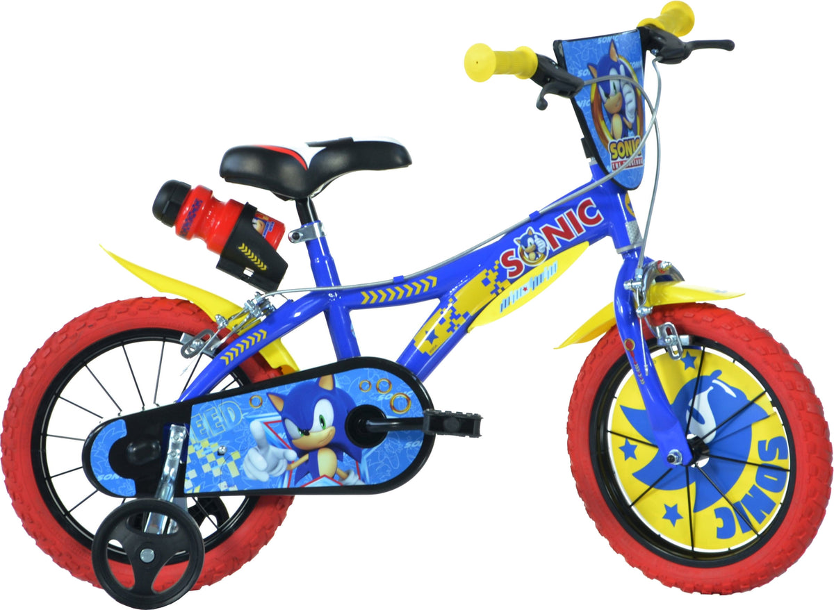 Dino Bikes Sonic Kinderfiets 14 Inch 24 cm Jongens Knijprem Blauw/Geel