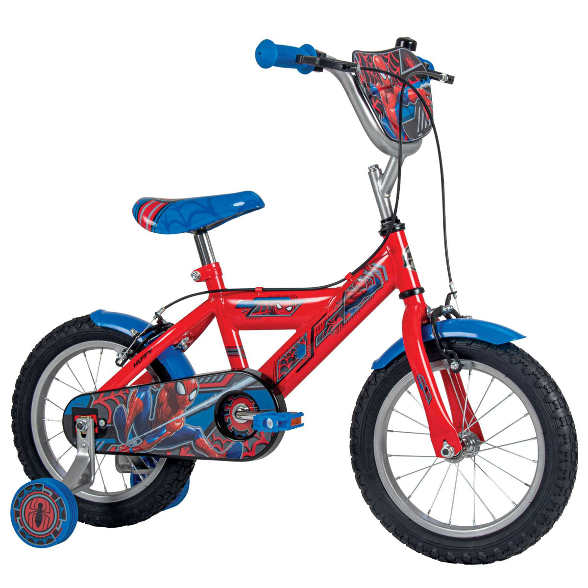 Spider-Man Kinderfiets - Jongens - 14 inch - Blauw Rood - Twee handremmen 14 inch (detail)