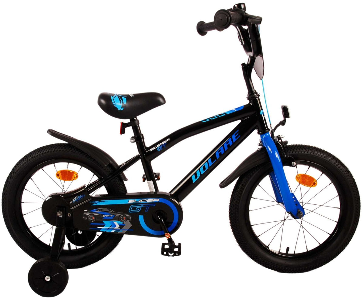 Volare Super GT Kinderfiets – Jongens – 16 inch – Blauw/Zwart