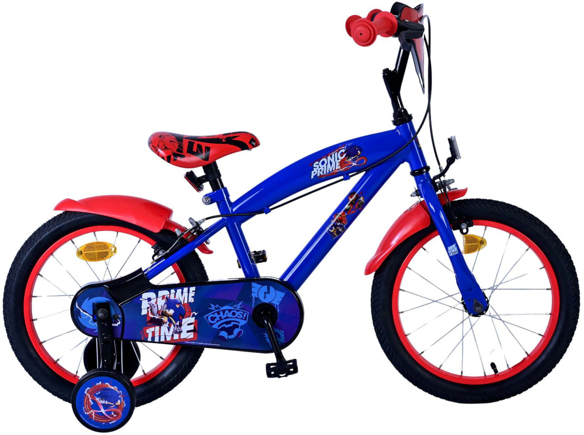 Turbo Crew Kinderfiets - Jongens - 16 inch - Blauw Rood - Twee handremmen 16 inch