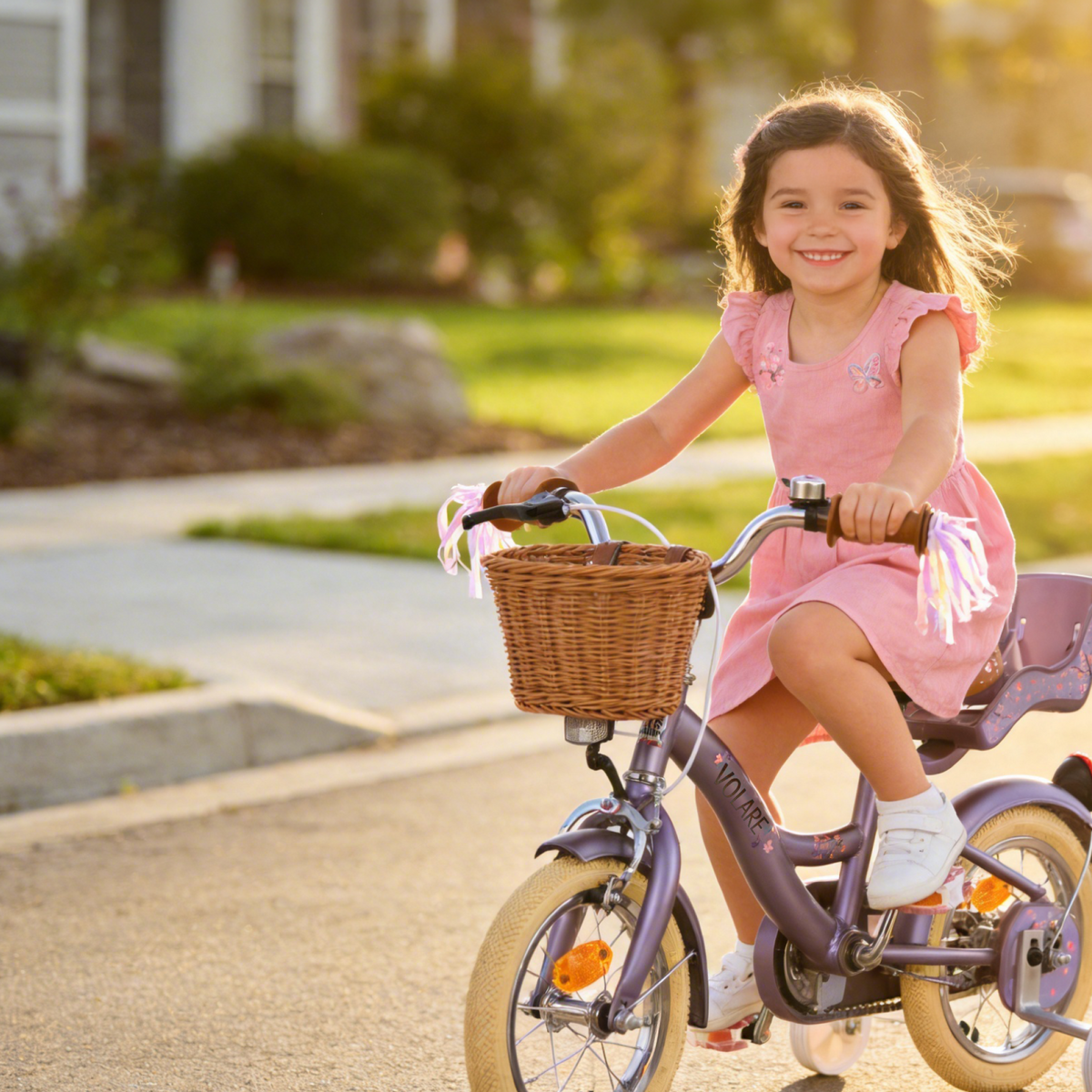 Volare Blossom Kinderfiets - Meisjes - 12 inch - Paars - Twee handremmen 12 inch (detail)