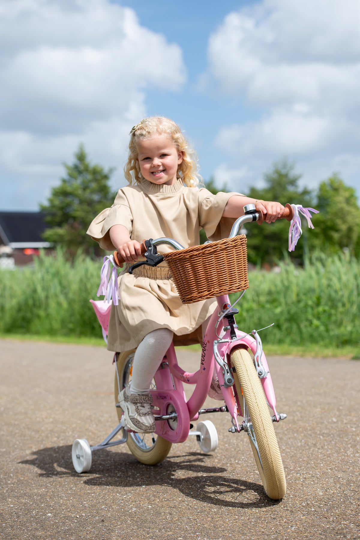 Volare Blossom Kinderfiets - Meisjes - 16 inch - Roze - Twee handremmen 16 inch (detail)