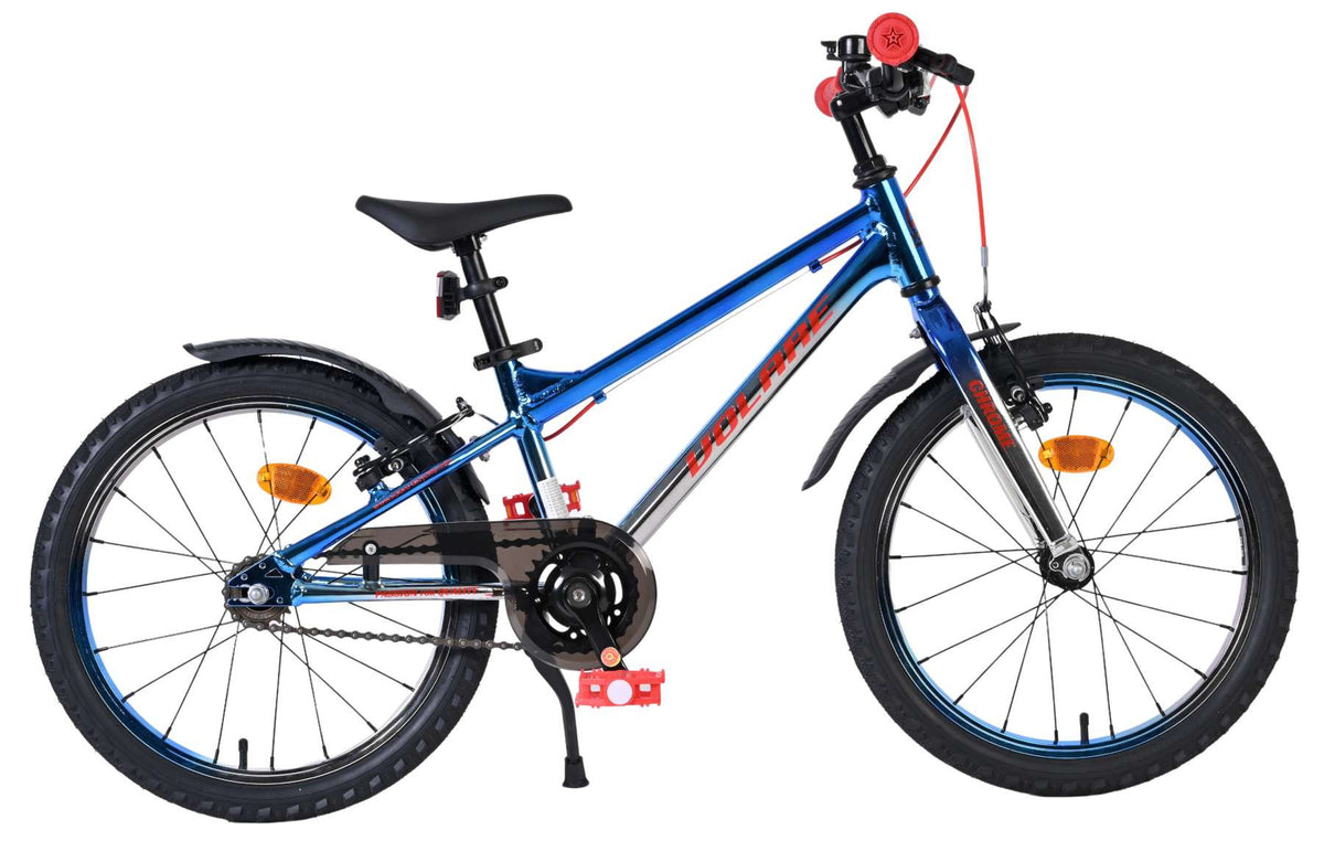 Volare Chrome Kinderfiets - Jongens - 20 inch - Blauw Zilver - 6 versnellingen 20 inch