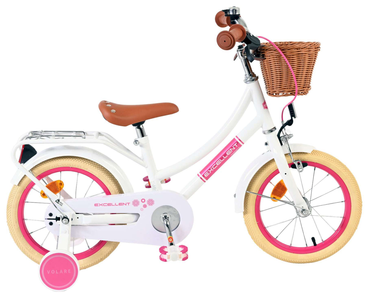 Volare Excellent Kinderfiets - Meisjes - 14 inch - Wit 14 inch