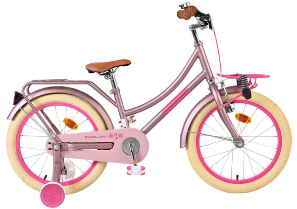 Volare Excellent Kinderfiets - Meisjes - 18 inch - Mat Roze - 95% afgemonteerd 18 inch